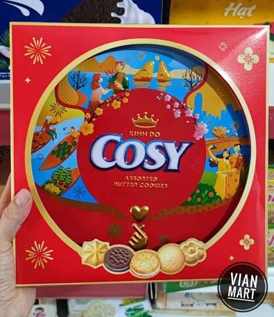 Bánh cosy boe thập cẩm 378g hộp thiếc kèm túi giấy