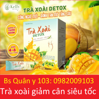 MANGO TEA TRÀ XOÀI DETOX,trà giảm cân vị xoài detox xoài trà xanh cần tây thải độc giảm cân đẹp da kelly detox