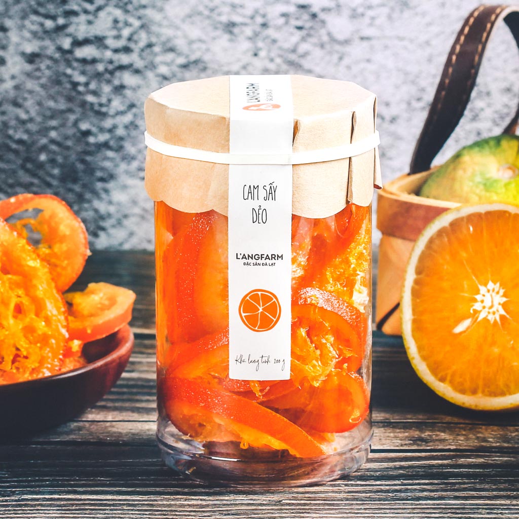 Cam sấy dẻo L'angfarm, 200g, hũ, mẫu tobita