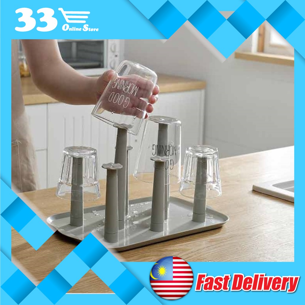 Gambar 33 OS Premium Viral Mug Cup Holder Tempat Letak Rak Cawan Dan Gelas Plastik Rack Organizer Stand Dan Cawan?????