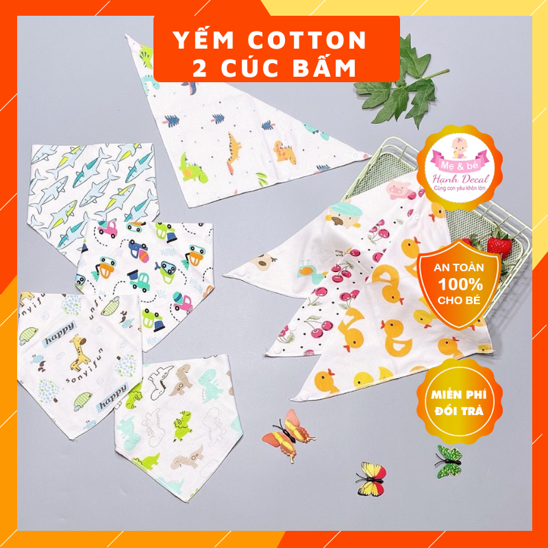 Combo 10 yếm 2 lớp cho bé từ sơ sinh đến 5 tuổi