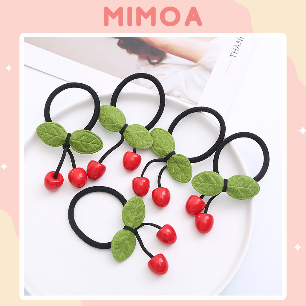 Dây cột tóc Cherry Lá Cây siêu xinh