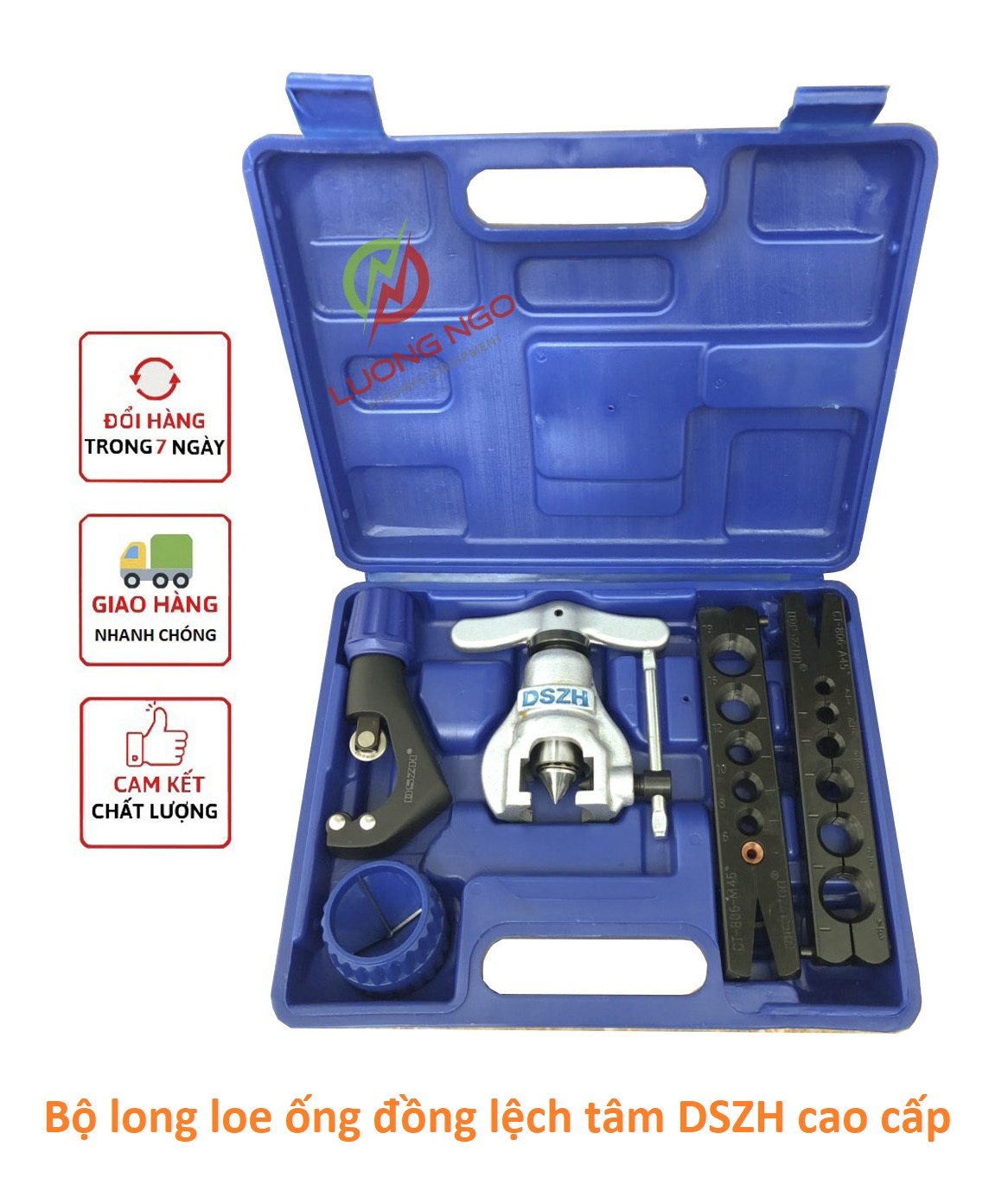 Bộ long loe ống đồng lệch tâm DSZH 2 kẹp có dao cắt, bộ lã ống đồng sửa chữa điều hòa, máy lạnh cao cấp