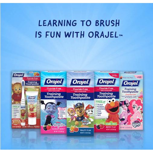 Kem đánh răng an toàn khi nuốt cho trẻ em Orajel Training Toothpaste