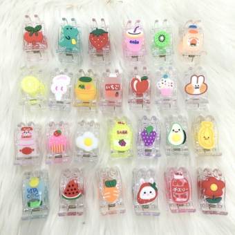 01 Kẹp Càng Cua (gấp tóc) trong suốt Hoa Quả dễ Thương