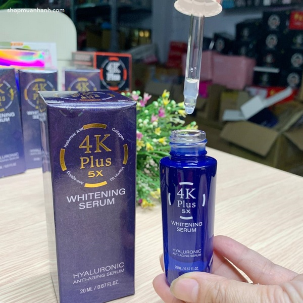 Serum dưỡng trắng da mặt 4k plus 5x whitening serum 20ml thái lan