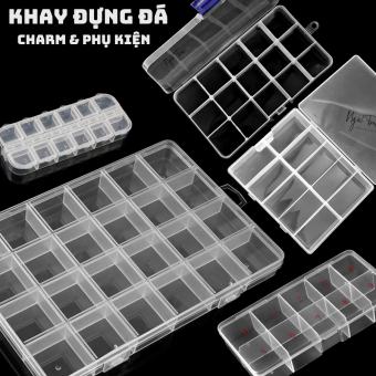 Khay Hộp Đựng Charm Đá Khối Đủ Mẫu | Khay Trong Suốt Đựng Phụ Kiện Trang Trí Móng