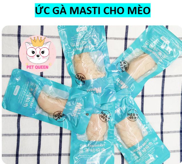ỨC GÀ HẤP MASTI CHO CHÓ MÈO 40G/gói