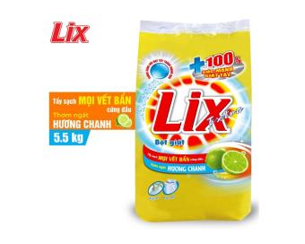 BỘT GIẶT LIX EXTRA HƯƠNG  CHANH 5.5KG