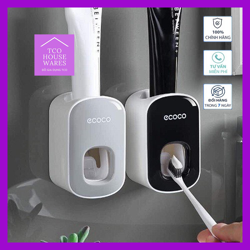 Kệ lấy kem đánh răng đựng bàn chải đánh răng đơn ECOCO sang trọng cao cấp - Nhả kem ecoco đơn mini mẫu mới