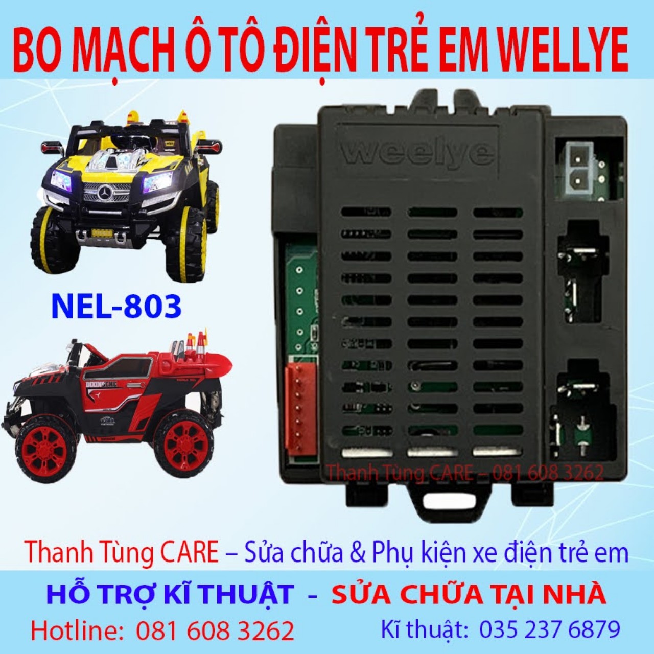 Mạch - Remote xe điện trẻ em NEL 803 hàng chính hãng