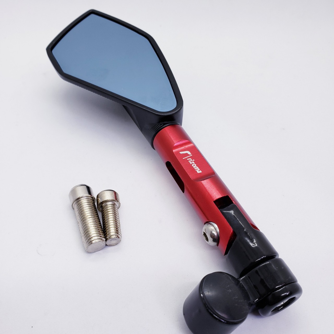 Gương xe máy kính chiếu hậu rizoma 5 cạnh đỏ gắn bên trái xe exciter winner sh vario...