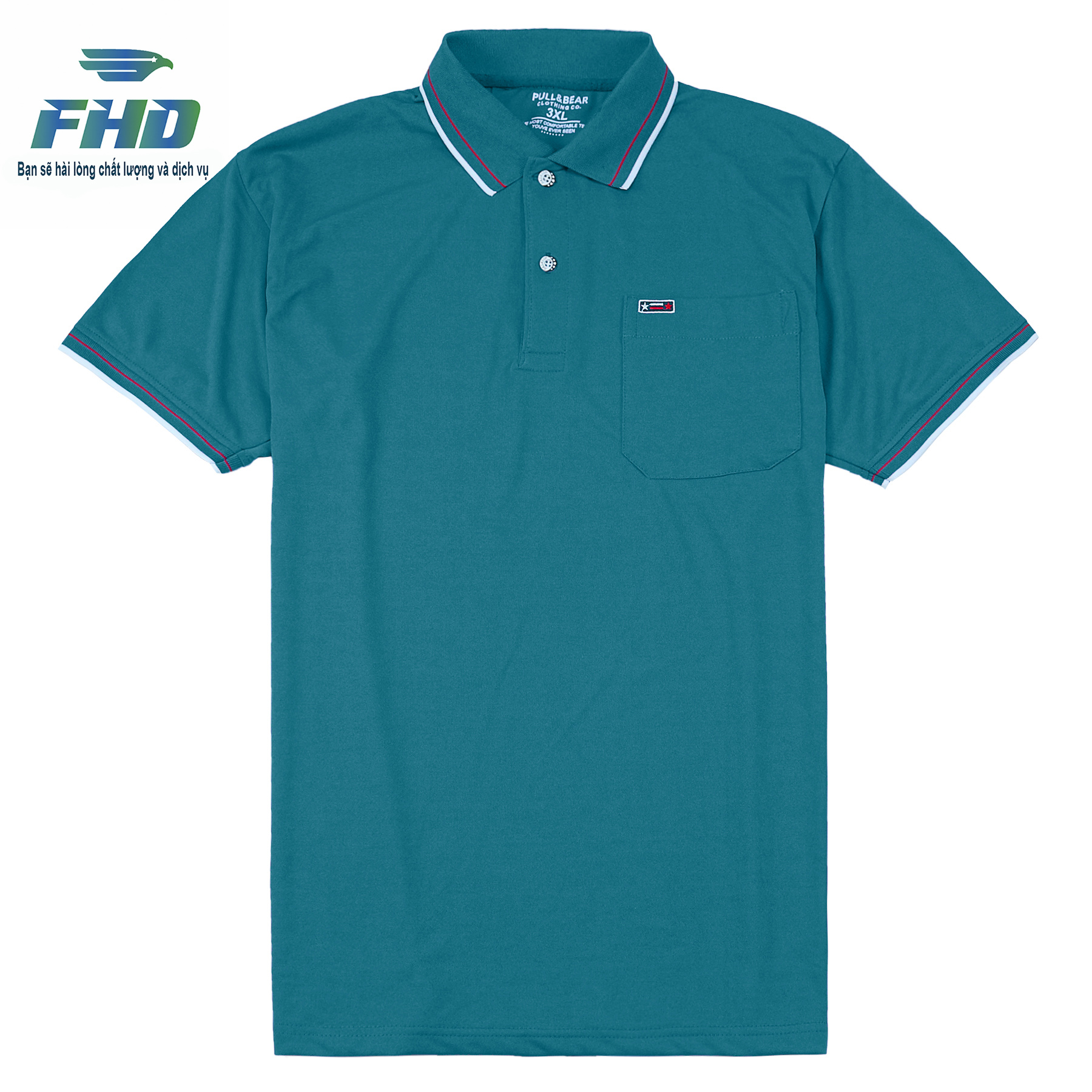 Middle-Aged Men's Short-Sleeved Polo Shirt with Collar and Striped Pockets, Large and Spacious, Available in Sizes for People Weighing 90 kg Fhda015_1 - 3