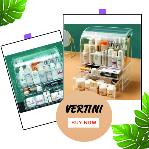 Gambar Transparent Portable Cosmetic Make Up Jewelry Storage Box Organizer
