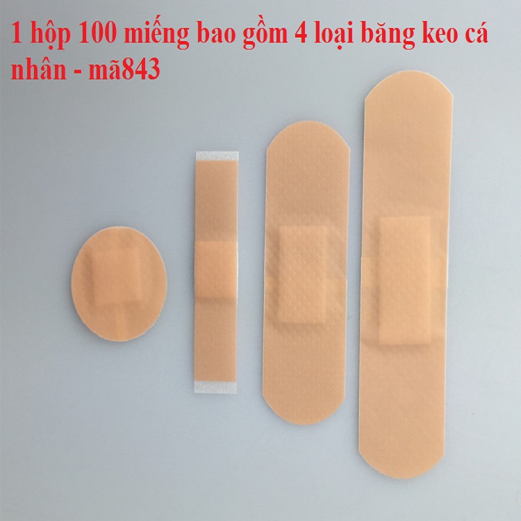 1 SET 100 miếng. BĂNG KEO CÁ NHÂN CÓ 4 MẪU TỪ NHỎ ĐẾN LỚN TIỆN ÍCH. TH843