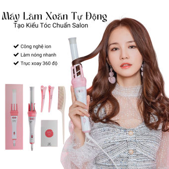 Máy uốn tóc xoăn xoay tự động 360° VIVID & VOGUE, máy làm tóc uốn xoăn tự động