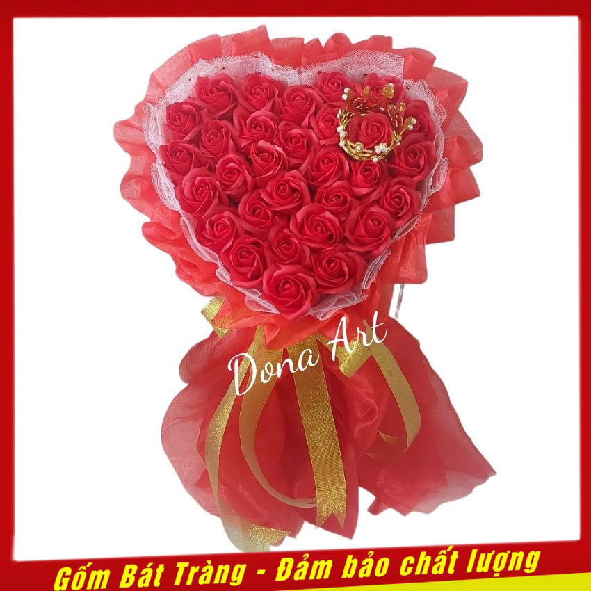 Bó hoa sáp thơm trái tim dona art hs30 thích hợp làm quà tặng sinh nhật , quà lưu niệm