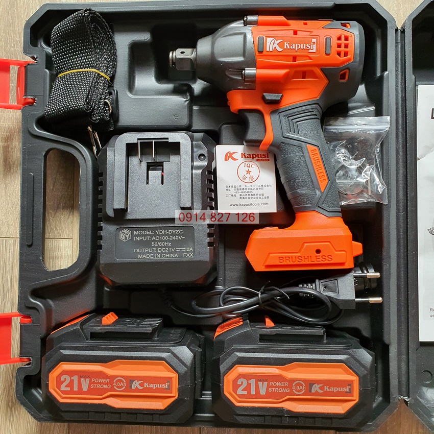 [Chính hãng] Máy bắn bulong dùng pin hãng Kapusi Japan cao cấp không chổi than, có thể mở ốc bánh xe ô tô con, Mô tơ lõi đồng, Bảo hành 12 tháng, máy khoan pin, máy bắt vít, máy bắn bulông pin, máy bắn bu lông pin