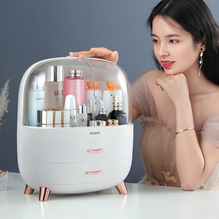 Tủ Đựng Mỹ Phẩm Để Bàn ECOCO 3 Ngăn Cao Cấp