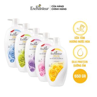 Sữa tắm trắng và dưỡng ẩm Enchanteur Charming 650gr