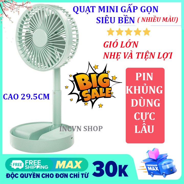 [Miễn Ship ] QUẠT MINI XM-66 siêu mát, quạt gấp gọn tích điện,quạt đứng để bàn,quạt sạc điện,quạt mát mùa hè, đánh bay nóng bức phù hợp cho văn phòng,đi du lịch- Tự điều chỉnh gió với 3 chế độ