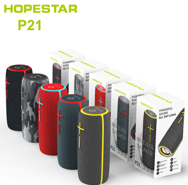 Loa bluetooth hopestar p21 tws kết nối cùng lúc 2 loa - chống nước tiêu chuẩn ipx6, với nhiều chức năng đa dạng, bluetooth, usb, thẻ nhớ, aux, fm, tws, loa nghe nhạc cực chất
