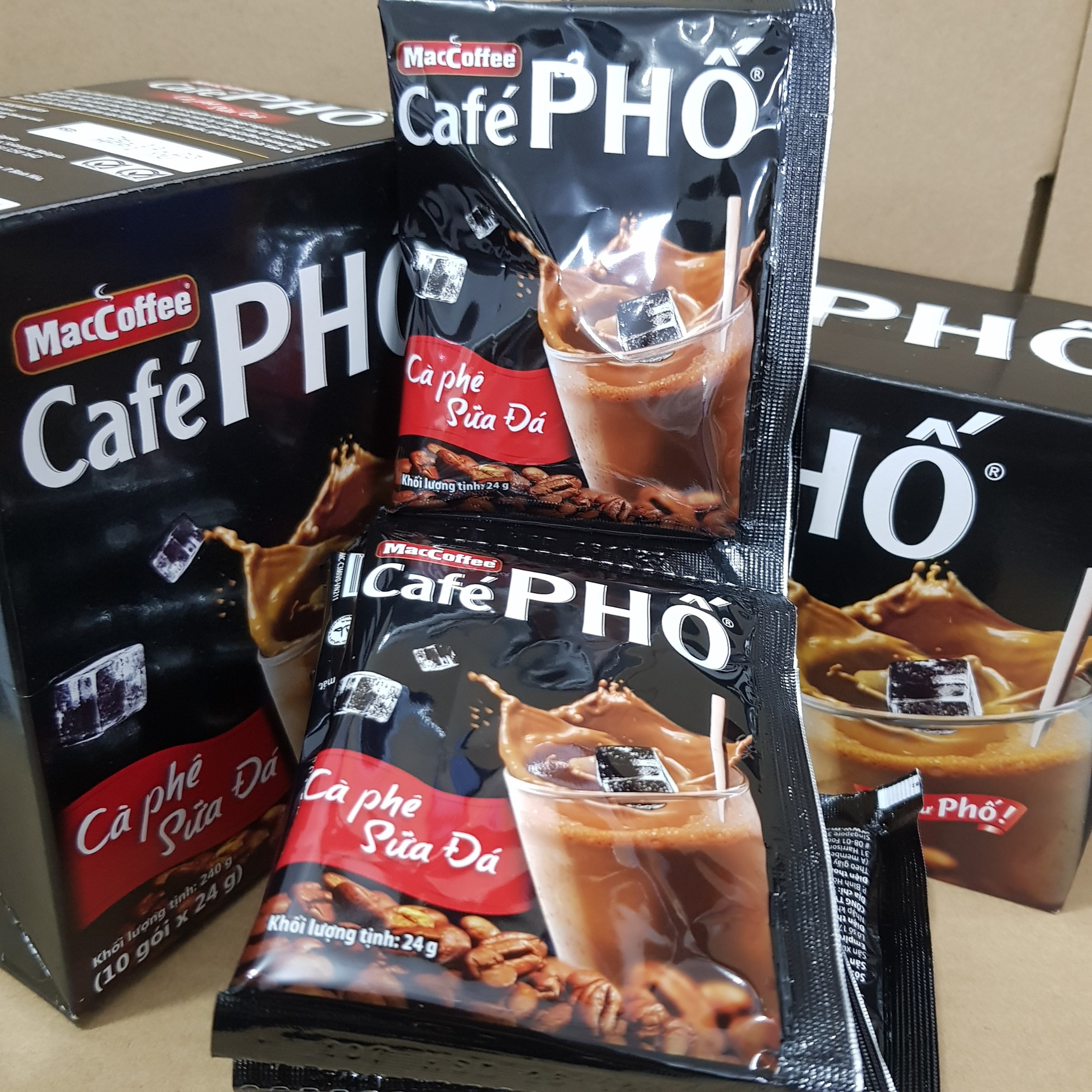 Café phố, café maccoffee, cà phê sữa đá , khối lượng tịnh: 240g