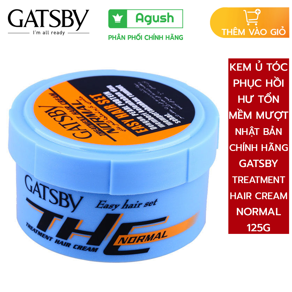 Kem ủ tóc phục hồi hư tổn mềm mượt chính hãng Gatsby Treatment Hair Cream Normal 125g ủ vuốt tóc khô lạnh chuyên sâu vào nếp tự nhiên bóng siêu mượt protein ngọc trai dưỡng ẩm chống rụng tóc chẻ ngọn khỏe mạnh thơm lâu nhật bản