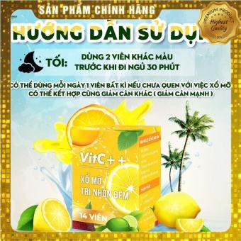 Hộp 14 Viên Kẹo Siết Eo Xổ Mỡ VIT-C++ Giảm Mỡ Nội Tạng , Táo Bón , Mỡ Cứng Sang Mỡ Mềm Hiệu Quả VITC