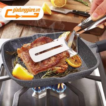 Dụng cụ kẹp và lật thịt, kẹp cá chiên, xẻng chiên trứng , kẹp thực phẩm nóng đa năng loại lớn inox 304