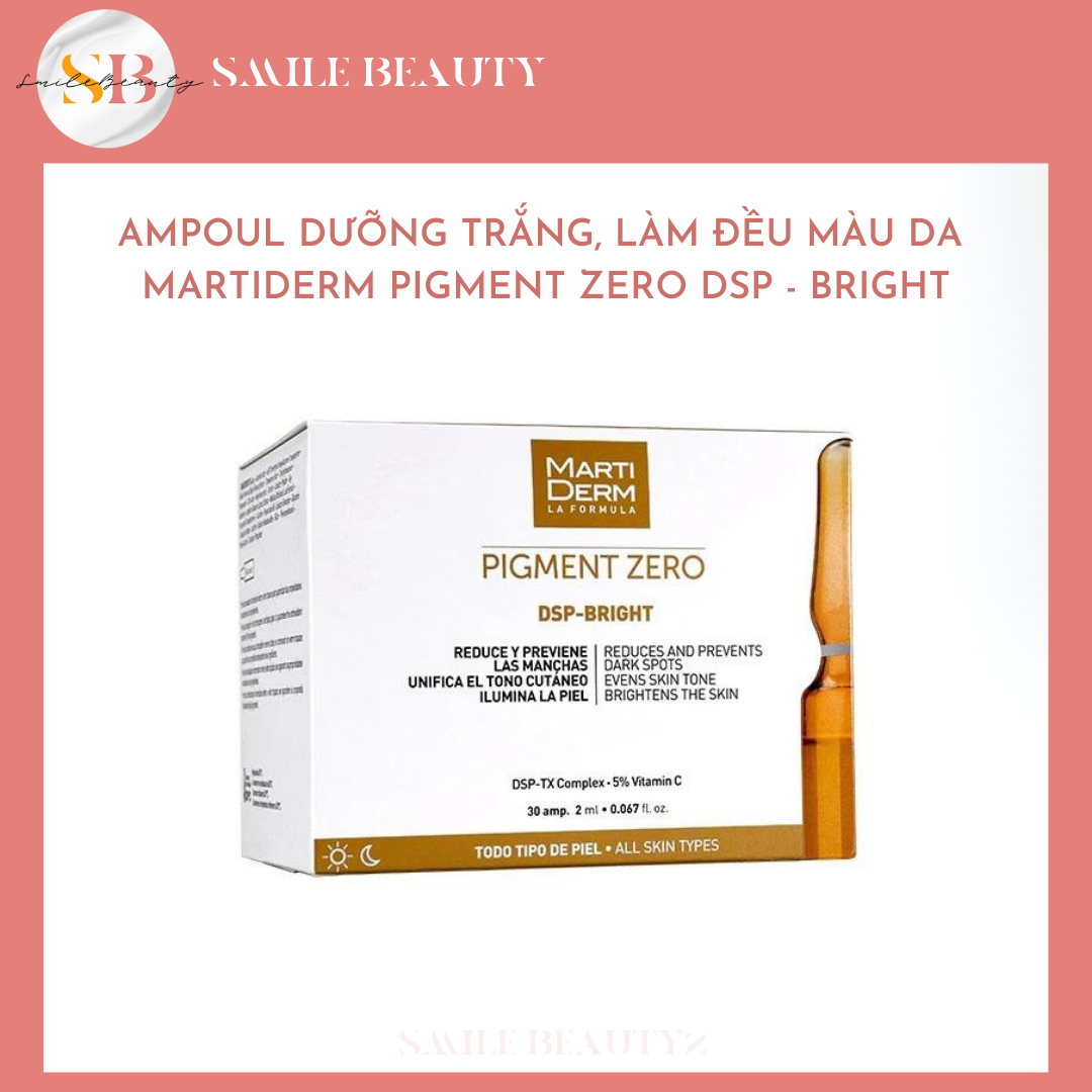 (1 ống lẻ) Ampoule Dưỡng sáng đều màu da MartiDerm Pigment Zero DSP Bright