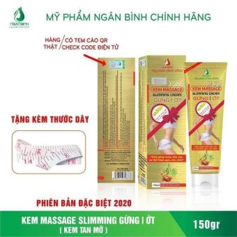 Kem tan mỡ Ngân Bình Mãu mới 2021 - Kem tan mỡ massage gừng ớt Ngân Bình 150gr - TẶNG THƯỚC ĐO