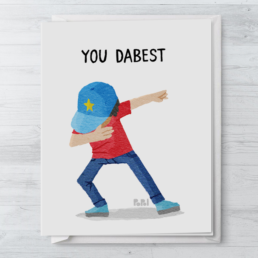 Popol - You Dabest - Greeting Card with Envelope Cute Funny Sweet Loved Ones & Friends Gift Boyfriend Girlfriend for Birthdays and other Occasions