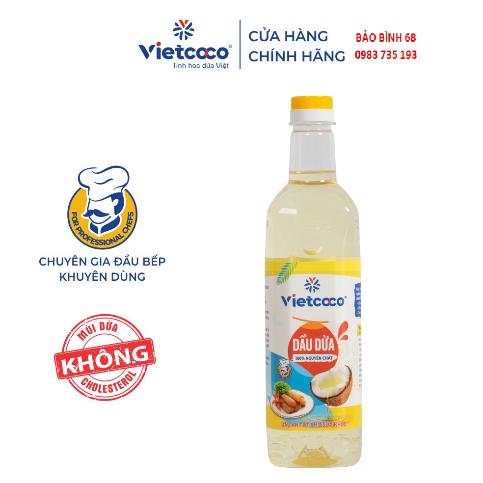 Dầu Dừa Nguyên Chất Nấu Ăn Chai 1 lít