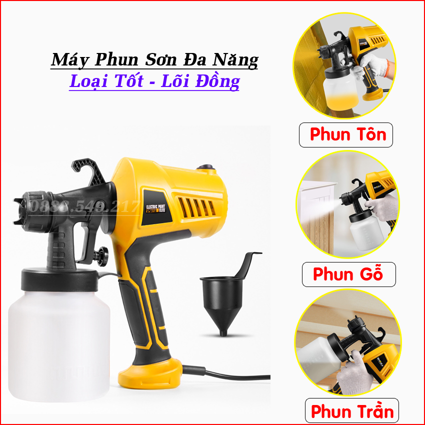 Máy Phun Sơn Cầm Tay Dùng Điện Công Suất 500W Kiểu Dáng Mới [ FREE SHIP ] Súng Phun Sơn Cầm Tay Đa Chức Năng