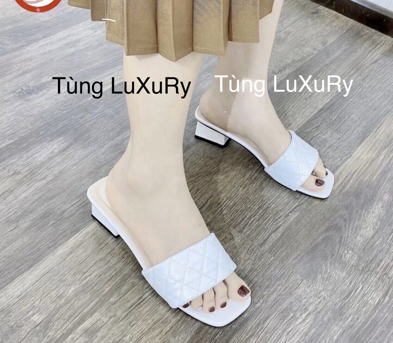 Guốc nữ cao gót 3 phân trắng tinh quai ngang hot hit - G379