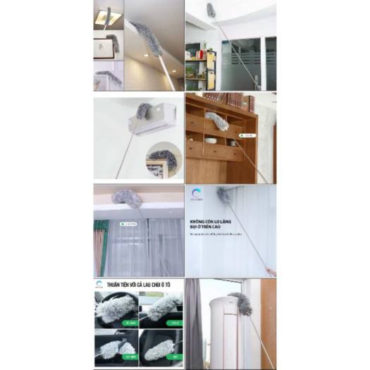 CHỔI QUÉT MẠNG NHỆN, TRẦN NHÀ THÔNG MINH - CHỔI LÔNG QUÉT BỤI, MÀNG NHỆN - CÁN INOX RÚT GỌN TIỆN LỢI - CHỔI QUÉT DỌN NHÀ CỬA THU GỌN, DỄ SỬ DỤNG