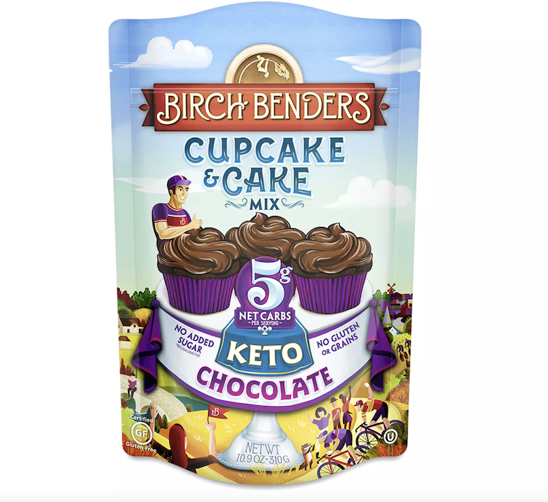Bột bánh cupcake & cake vị chocolate birch benders keto mix, 310g