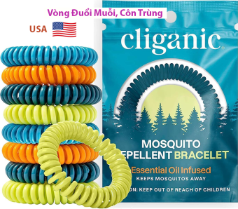 Cliganic 50 Pack Mosquito Repellent Bracelets, DEET-Free Bands, Individually Wrapped (Packaging May Vary)