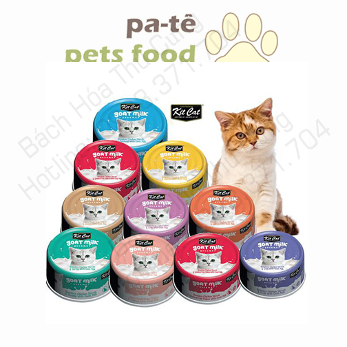 Thức ăn ướt cho mèo - Pate Kitcat sữa dê hộp 70gr