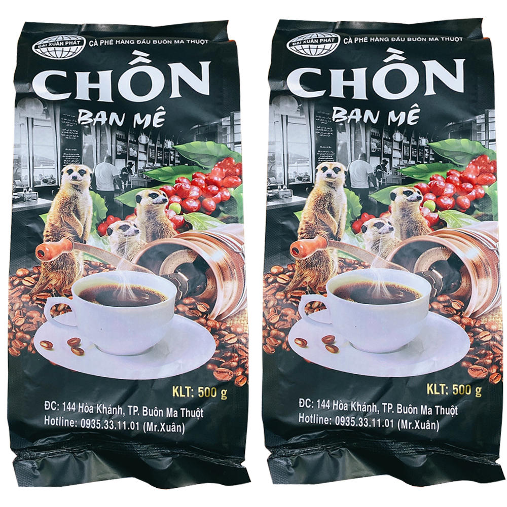 [ĐEN ĐẬM ĐÀ - 1KG CÀ PHÊ] Combo 2 bịch (mỗi gói 500gr) Cà phê rang xay pha phin chồn đen ban mê Daklak ĐẠI XUÂN PHÁT  hoặc 2 gói Trung Nguyên S 100gr - Có lựa chọn 2 bịch/ 1 bịch - (Date mới 12 tháng)