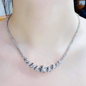 Dây chuyền nữ đẹp dây chuyền bạc ta mạ vàng trắng, dây kim cương xi bạch kim, dây bạc ý cao cấp, dây chuyền bi đẹp xi bạc xi kim Trang Sức Miga DM048 - CAM KẾT KHÔNG ĐEN, BẢO HÀNH TRỌN ĐỜI