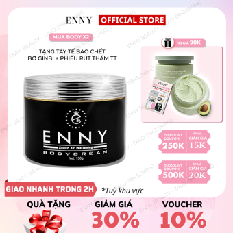Kem Dưỡng Trắng Da Body X2 ENNY Chính Hãng - Tặng Kèm Tẩy Tế Bào Chết Bơ Ginbi