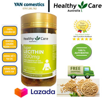 Viên uống mầm đậu nành Healthy Care Super Lecithin (100 viên)/mầm úc/mầm đậu nành úc/mầm đậu nành tăng vòng 1/mầm đậu nành tốt cho sức khỏe ( HÀNG NHẬP CHÍNH HÃNG )