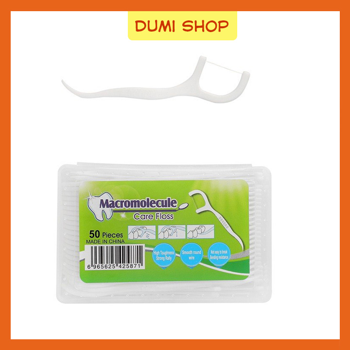 Hộp 50 Chiếc Tăm Chỉ Nha Khoa Sợi Chỉ Mảnh - Tăm Xỉa Răng Nha Khoa- Dumi Shop