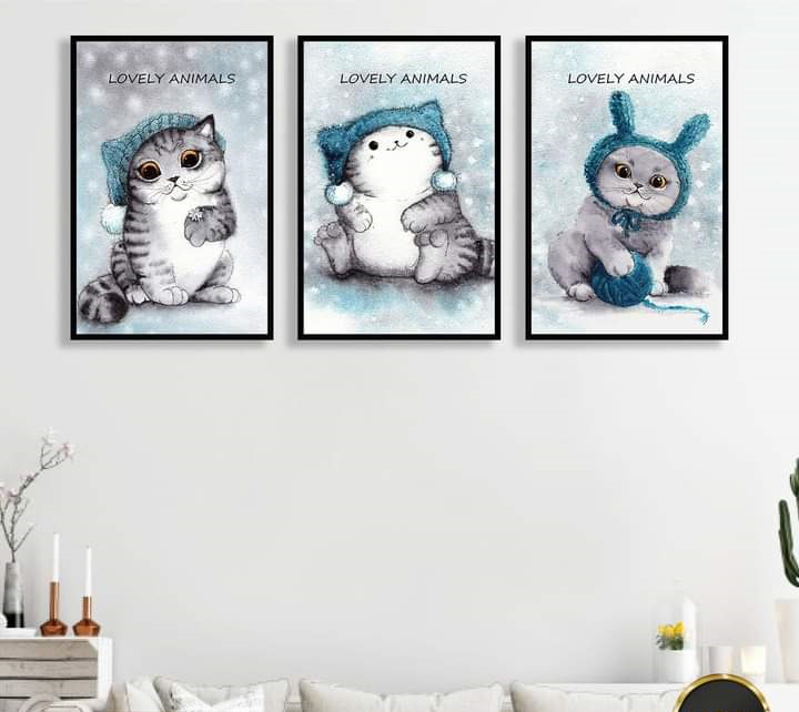 Tranh canvas, tranh vải treo tường phòng trẻ em có khung treo, tranh decor phòng xinh