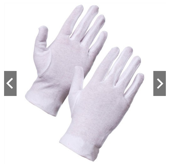 Set 10 đôi găng tay vải cotton trắng