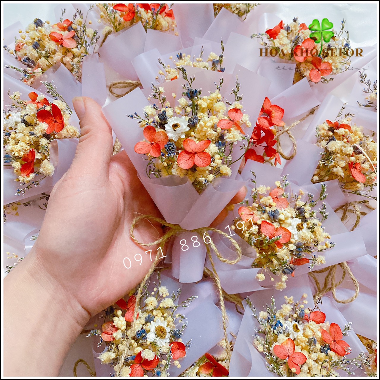 Bó hoa Hồng khô mini - Bó hoa khô mini trang trí, làm quà tặng