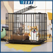 Foldable Screwless Stainless Steel Pet Cage with Poop Tray