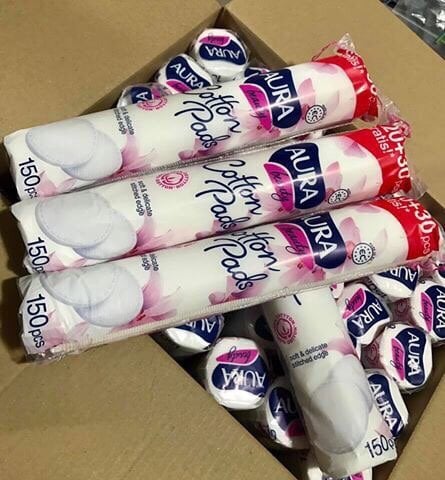 Combo 3 Bông tẩy trang Aura 150 miếng
